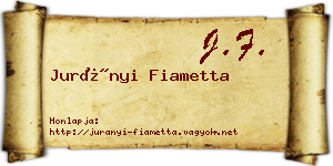 Jurányi Fiametta névjegykártya